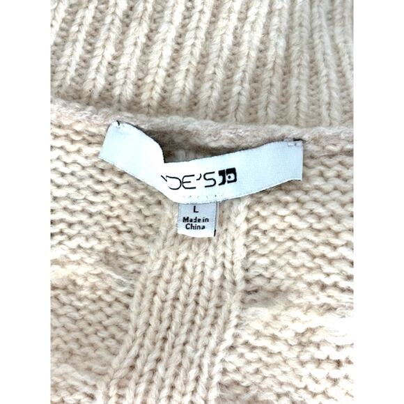 Joe’s Jeans Ruffle Sleeve Cable Knit Turtleneck Sweater – Size Large - Picture 5 of 6